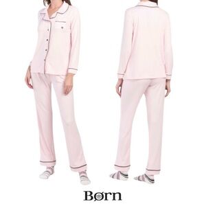 NWT Pink Notch Collar Long Sleeve Pajama Set